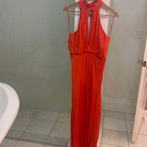 Orange red maxi dress